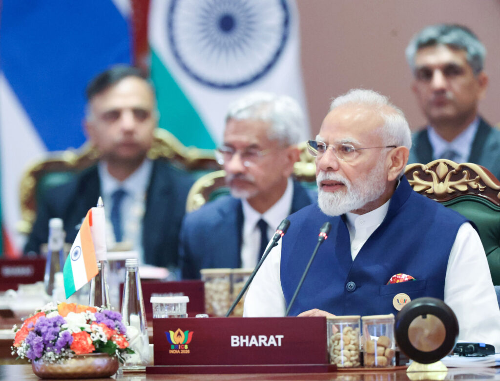 H20260913216421-1024x781 18वें ब्रिक्स शिखर सम्मेलन के सत्र: “लचीलापन, नवाचार, सहयोग और स्थिरता: समावेशी वैश्विक विकास के लिए भविष्य को आकार देना” में प्रधानमंत्री के प्रारंभिक वक्तव्य