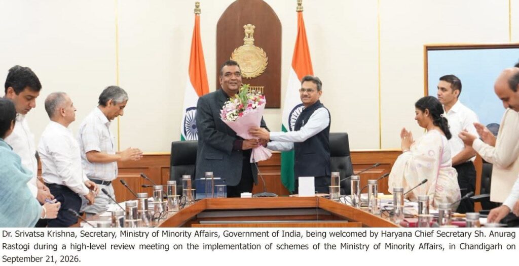 Sec-Minority-Affairs-1024x526 हरियाणा में अल्पसंख्यक कल्याण योजनाओं की समीक्षा, PMJVK में 99.97% काम पूरा!