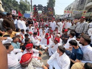 Samajwadi Party Muzaffarnagar protest against Gyanesh Kumar